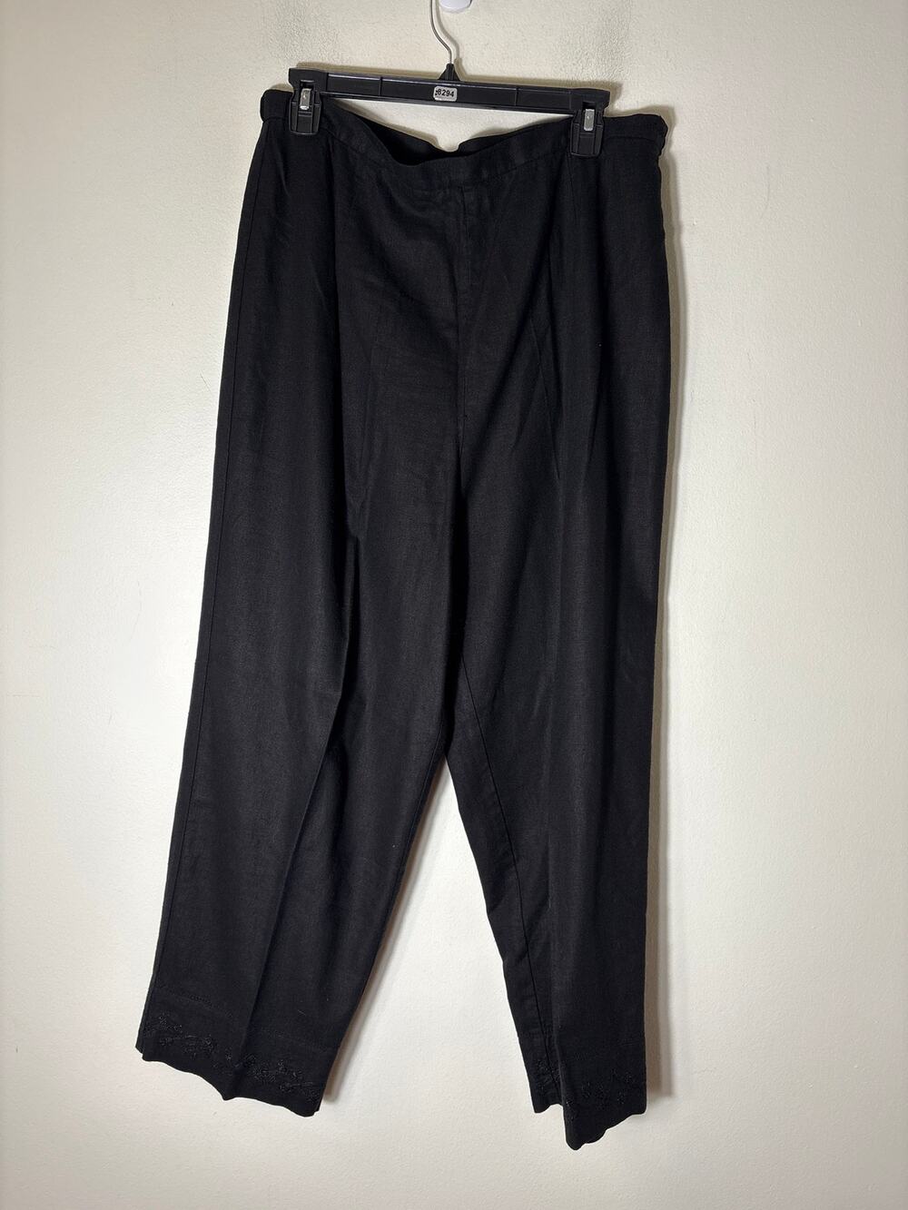 Talbots Black Linen Size Zip/Button 16